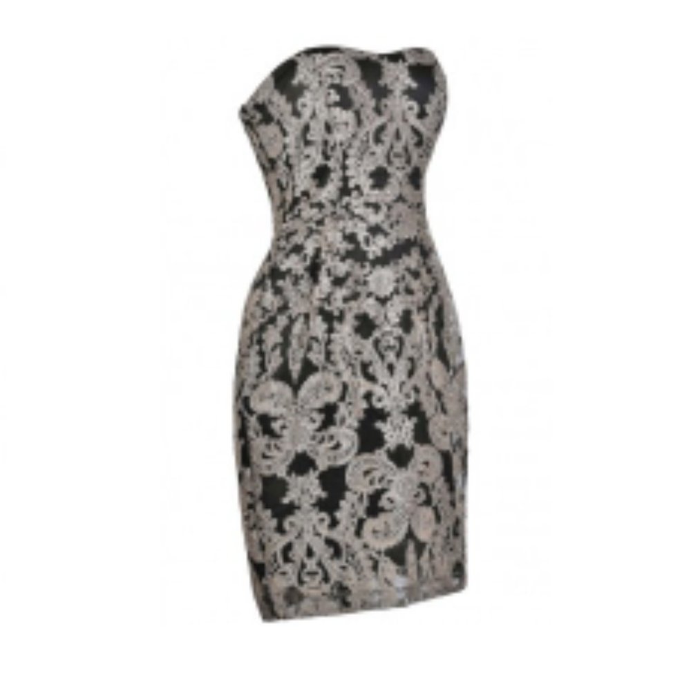 Gilded Baroque Embroidered Black and Gold Party Dress